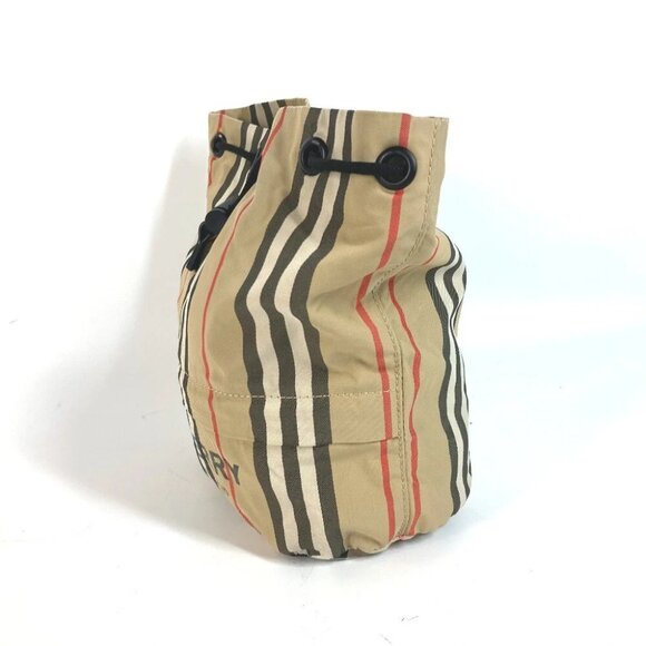 BURBERRY Hand Bag check purse Pouch Nylon Beige - Picture 11 of 13